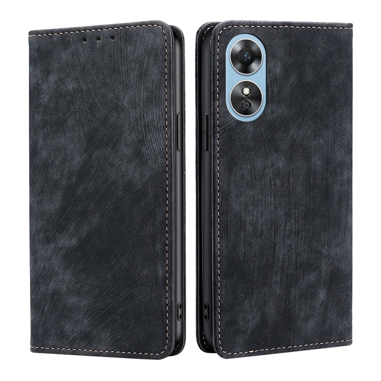 RFID Anti-theft Brush Magnetic Leather Phone Case, For OPPO A17, For Realme C33 4G, For vivo V25 5G/V25e 5G, For vivo Y16 4G/Y02s 4G, For Sharp Aquos sense7 Plus, For Xiaomi Civi 2 5G, For Xiaomi Poco M5 4G