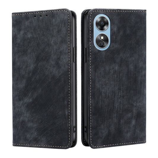 RFID Anti-theft Brush Magnetic Leather Phone Case, For OPPO A17, For Realme C33 4G, For vivo V25 5G/V25e 5G, For vivo Y16 4G/Y02s 4G, For Sharp Aquos sense7 Plus, For Xiaomi Civi 2 5G, For Xiaomi Poco M5 4G