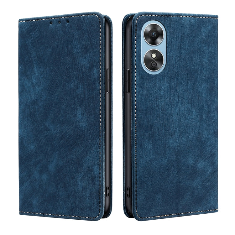 RFID Anti-theft Brush Magnetic Leather Phone Case, For OPPO A17, For Realme C33 4G, For vivo V25 5G/V25e 5G, For vivo Y16 4G/Y02s 4G, For Sharp Aquos sense7 Plus, For Xiaomi Civi 2 5G, For Xiaomi Poco M5 4G