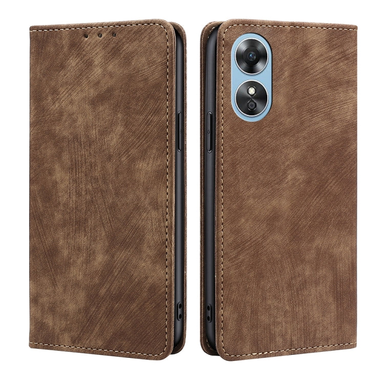 RFID Anti-theft Brush Magnetic Leather Phone Case, For OPPO A17, For Realme C33 4G, For vivo V25 5G/V25e 5G, For vivo Y16 4G/Y02s 4G, For Sharp Aquos sense7 Plus, For Xiaomi Civi 2 5G, For Xiaomi Poco M5 4G