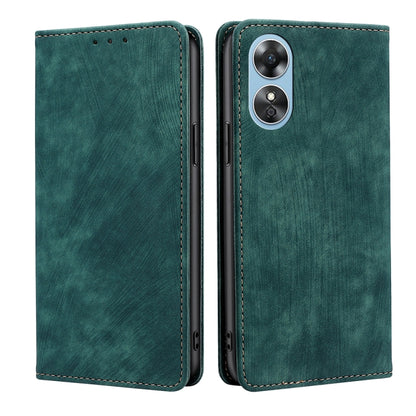RFID Anti-theft Brush Magnetic Leather Phone Case, For OPPO A17, For Realme C33 4G, For vivo V25 5G/V25e 5G, For vivo Y16 4G/Y02s 4G, For Sharp Aquos sense7 Plus, For Xiaomi Civi 2 5G, For Xiaomi Poco M5 4G