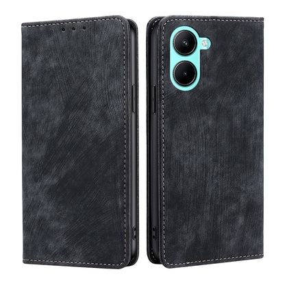 RFID Anti-theft Brush Magnetic Leather Phone Case, For OPPO A17, For Realme C33 4G, For vivo V25 5G/V25e 5G, For vivo Y16 4G/Y02s 4G, For Sharp Aquos sense7 Plus, For Xiaomi Civi 2 5G, For Xiaomi Poco M5 4G