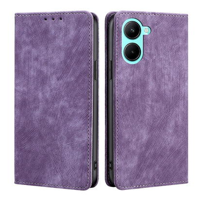 RFID Anti-theft Brush Magnetic Leather Phone Case, For OPPO A17, For Realme C33 4G, For vivo V25 5G/V25e 5G, For vivo Y16 4G/Y02s 4G, For Sharp Aquos sense7 Plus, For Xiaomi Civi 2 5G, For Xiaomi Poco M5 4G