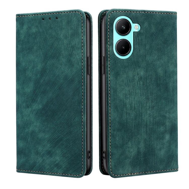 RFID Anti-theft Brush Magnetic Leather Phone Case, For OPPO A17, For Realme C33 4G, For vivo V25 5G/V25e 5G, For vivo Y16 4G/Y02s 4G, For Sharp Aquos sense7 Plus, For Xiaomi Civi 2 5G, For Xiaomi Poco M5 4G
