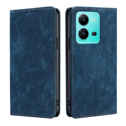 RFID Anti-theft Brush Magnetic Leather Phone Case, For OPPO A17, For Realme C33 4G, For vivo V25 5G/V25e 5G, For vivo Y16 4G/Y02s 4G, For Sharp Aquos sense7 Plus, For Xiaomi Civi 2 5G, For Xiaomi Poco M5 4G