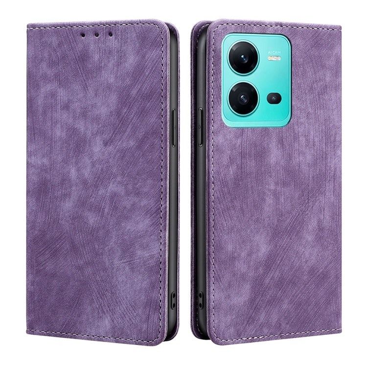 RFID Anti-theft Brush Magnetic Leather Phone Case, For OPPO A17, For Realme C33 4G, For vivo V25 5G/V25e 5G, For vivo Y16 4G/Y02s 4G, For Sharp Aquos sense7 Plus, For Xiaomi Civi 2 5G, For Xiaomi Poco M5 4G