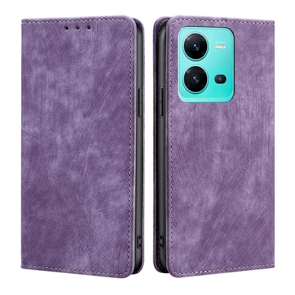 RFID Anti-theft Brush Magnetic Leather Phone Case, For OPPO A17, For Realme C33 4G, For vivo V25 5G/V25e 5G, For vivo Y16 4G/Y02s 4G, For Sharp Aquos sense7 Plus, For Xiaomi Civi 2 5G, For Xiaomi Poco M5 4G