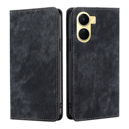 RFID Anti-theft Brush Magnetic Leather Phone Case, For OPPO A17, For Realme C33 4G, For vivo V25 5G/V25e 5G, For vivo Y16 4G/Y02s 4G, For Sharp Aquos sense7 Plus, For Xiaomi Civi 2 5G, For Xiaomi Poco M5 4G