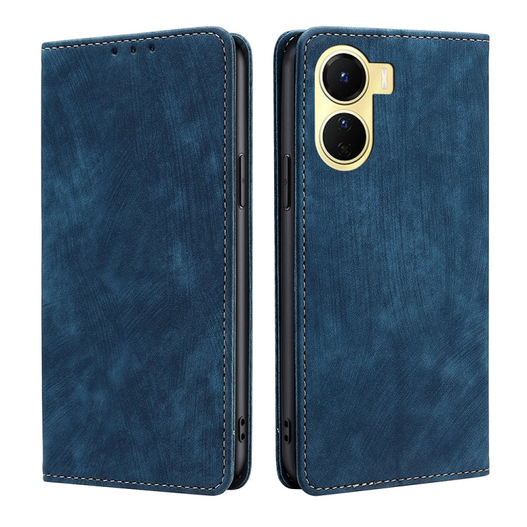 RFID Anti-theft Brush Magnetic Leather Phone Case, For OPPO A17, For Realme C33 4G, For vivo V25 5G/V25e 5G, For vivo Y16 4G/Y02s 4G, For Sharp Aquos sense7 Plus, For Xiaomi Civi 2 5G, For Xiaomi Poco M5 4G