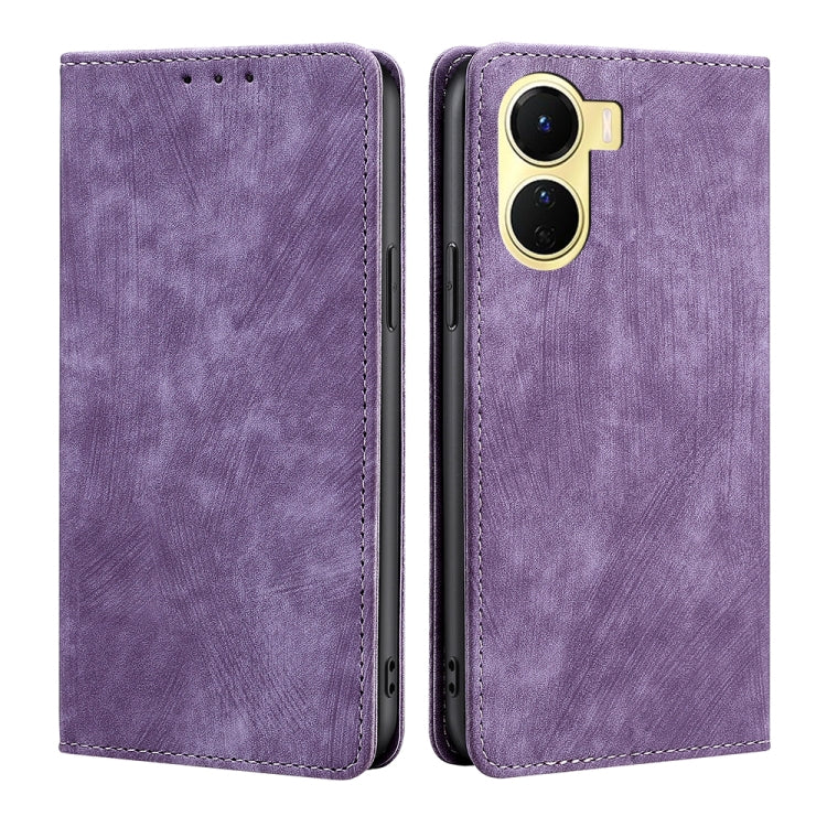 RFID Anti-theft Brush Magnetic Leather Phone Case, For OPPO A17, For Realme C33 4G, For vivo V25 5G/V25e 5G, For vivo Y16 4G/Y02s 4G, For Sharp Aquos sense7 Plus, For Xiaomi Civi 2 5G, For Xiaomi Poco M5 4G