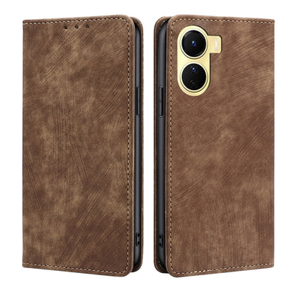 RFID Anti-theft Brush Magnetic Leather Phone Case, For OPPO A17, For Realme C33 4G, For vivo V25 5G/V25e 5G, For vivo Y16 4G/Y02s 4G, For Sharp Aquos sense7 Plus, For Xiaomi Civi 2 5G, For Xiaomi Poco M5 4G