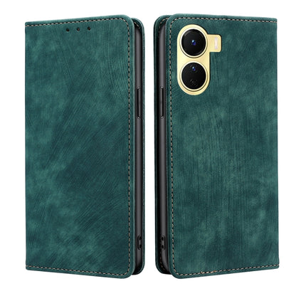 RFID Anti-theft Brush Magnetic Leather Phone Case, For OPPO A17, For Realme C33 4G, For vivo V25 5G/V25e 5G, For vivo Y16 4G/Y02s 4G, For Sharp Aquos sense7 Plus, For Xiaomi Civi 2 5G, For Xiaomi Poco M5 4G