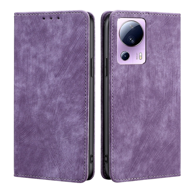 RFID Anti-theft Brush Magnetic Leather Phone Case, For OPPO A17, For Realme C33 4G, For vivo V25 5G/V25e 5G, For vivo Y16 4G/Y02s 4G, For Sharp Aquos sense7 Plus, For Xiaomi Civi 2 5G, For Xiaomi Poco M5 4G