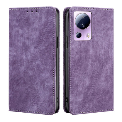 RFID Anti-theft Brush Magnetic Leather Phone Case, For OPPO A17, For Realme C33 4G, For vivo V25 5G/V25e 5G, For vivo Y16 4G/Y02s 4G, For Sharp Aquos sense7 Plus, For Xiaomi Civi 2 5G, For Xiaomi Poco M5 4G
