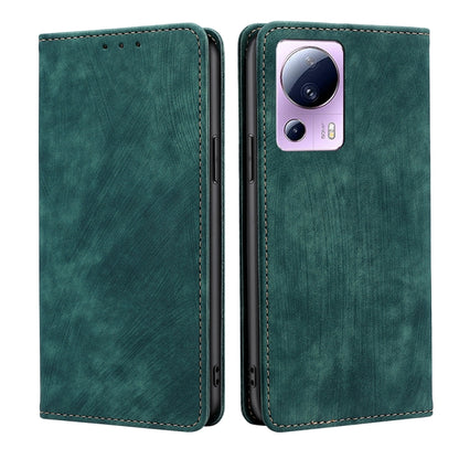 RFID Anti-theft Brush Magnetic Leather Phone Case, For OPPO A17, For Realme C33 4G, For vivo V25 5G/V25e 5G, For vivo Y16 4G/Y02s 4G, For Sharp Aquos sense7 Plus, For Xiaomi Civi 2 5G, For Xiaomi Poco M5 4G