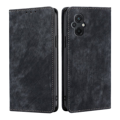 RFID Anti-theft Brush Magnetic Leather Phone Case, For OPPO A17, For Realme C33 4G, For vivo V25 5G/V25e 5G, For vivo Y16 4G/Y02s 4G, For Sharp Aquos sense7 Plus, For Xiaomi Civi 2 5G, For Xiaomi Poco M5 4G
