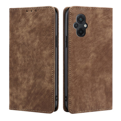 RFID Anti-theft Brush Magnetic Leather Phone Case, For OPPO A17, For Realme C33 4G, For vivo V25 5G/V25e 5G, For vivo Y16 4G/Y02s 4G, For Sharp Aquos sense7 Plus, For Xiaomi Civi 2 5G, For Xiaomi Poco M5 4G