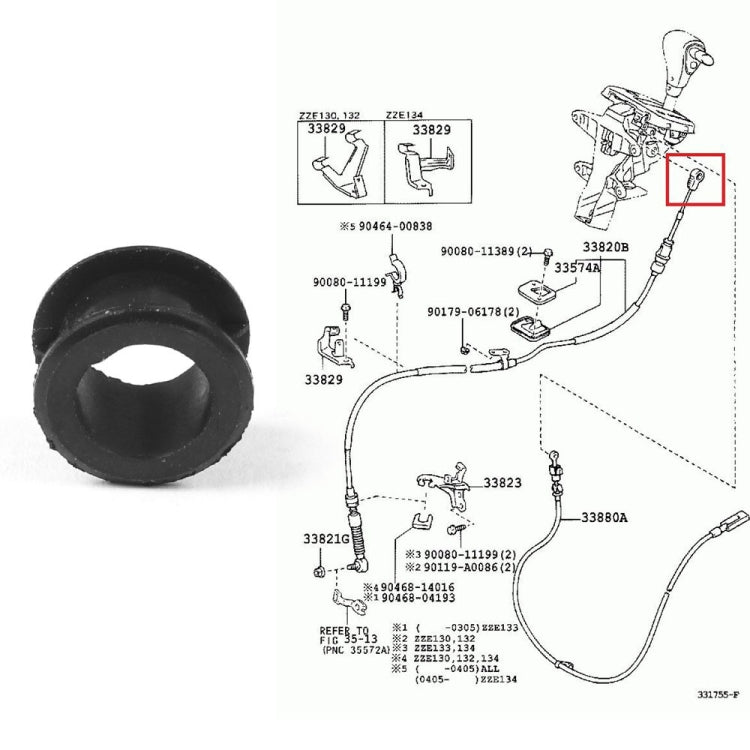 For Toyota Corolla 2003-2008 Car Automatic Transmission Gear Shifting Cable End Connector Bushing, For Toyota Corolla 2003-2008