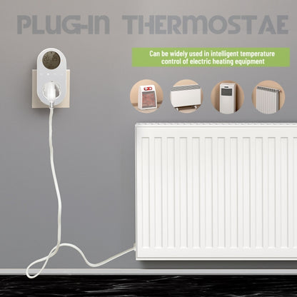 Plug-in LCD Thermostat, EU Plug, With WiFi, Without WiFi