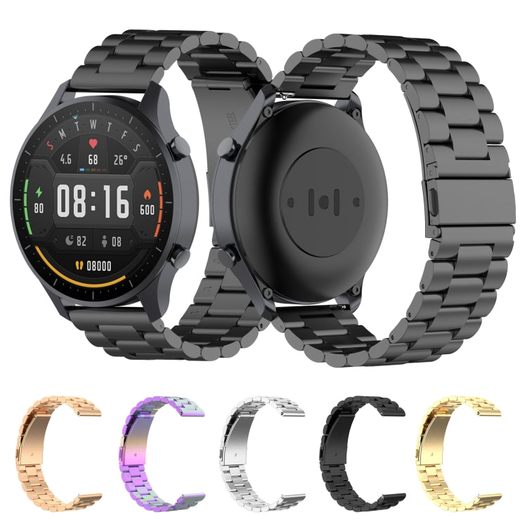 For Xiaomi Watch Color 22mm Three Beads Steel Wrist Strap Watchband