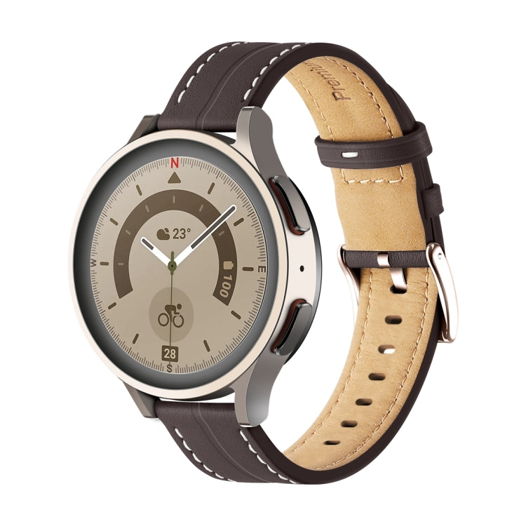 Unusual Fluted Leather Watch Band, 20mm, 22mm