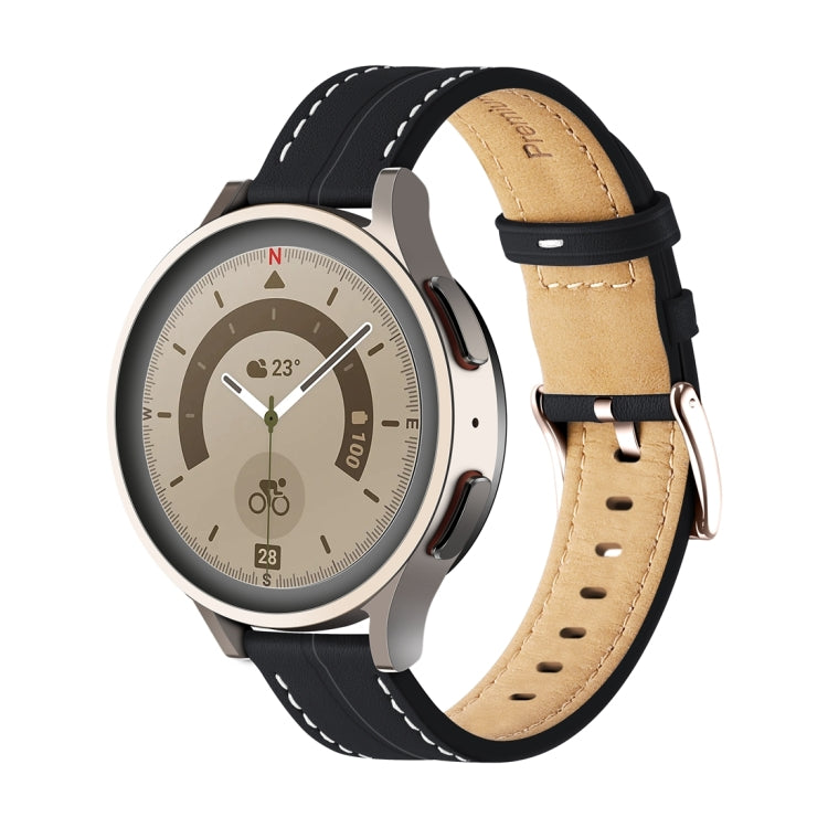 Unusual Fluted Leather Watch Band, 20mm, 22mm