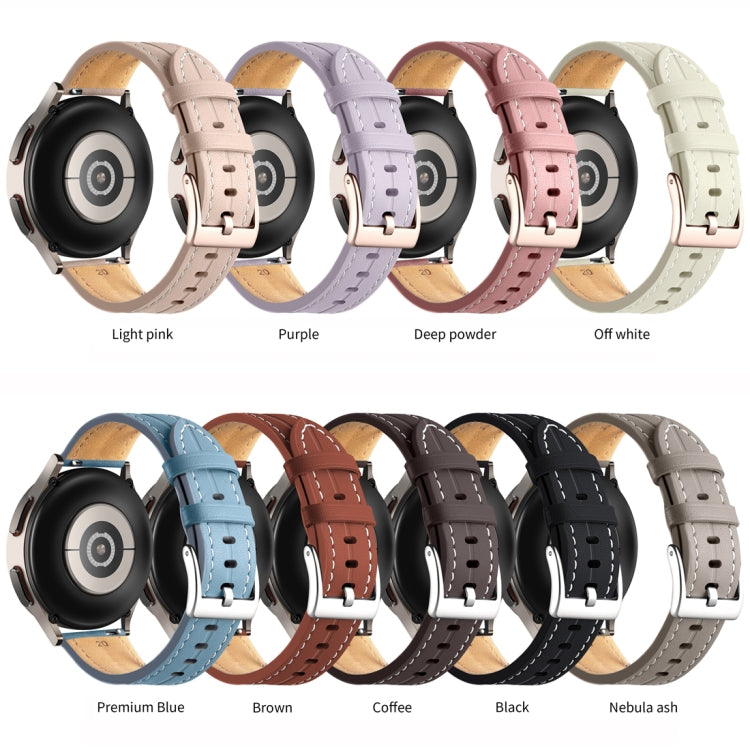 Unusual Fluted Leather Watch Band, 20mm, 22mm