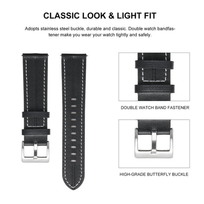 Unusual Fluted Leather Watch Band, 20mm, 22mm