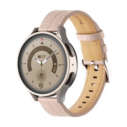 Unusual Fluted Leather Watch Band, 20mm, 22mm