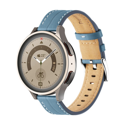 Unusual Fluted Leather Watch Band, 20mm, 22mm