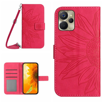 Skin Feel Sun Flower Pattern Flip Leather Phone Case with Lanyard, For Motorola Moto E22s, For Realme 9i 5G, For Realme 10 Pro+