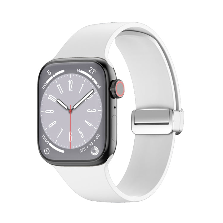 Folding Buckle Silicone Watch Band, For Apple Watch Ultra 49mm, For Apple Watch Series 8&7 45mm / SE 2&6&SE&5&4 44mm / 3&2&1 42mm