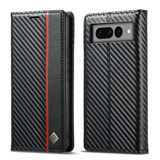 LC.IMEEKE Carbon Fiber PU + TPU Leather Case, For Google Pixel 7 Pro