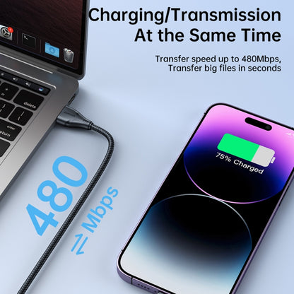 JOYROOM 2.4A USB to 8 Pin Surpass Series Fast Charging Data Cable, 0.25m, 1.2m