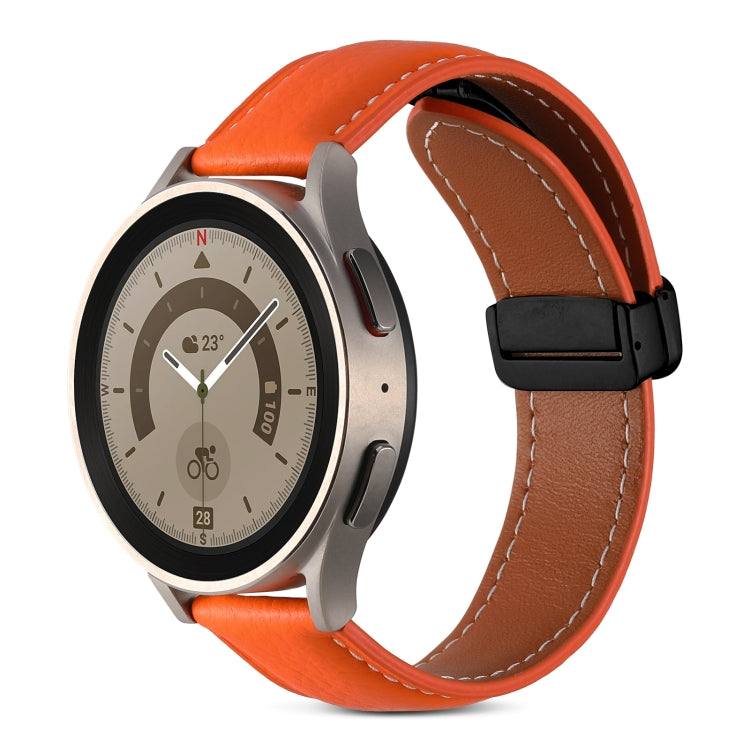 Folding Buckle Genuine Leather Watch Band, 20mm, 22mm