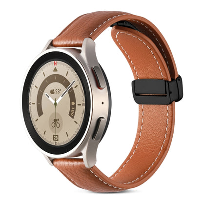 Folding Buckle Genuine Leather Watch Band, 20mm, 22mm