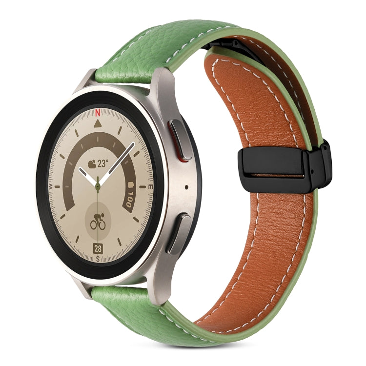 Folding Buckle Genuine Leather Watch Band, 20mm, 22mm