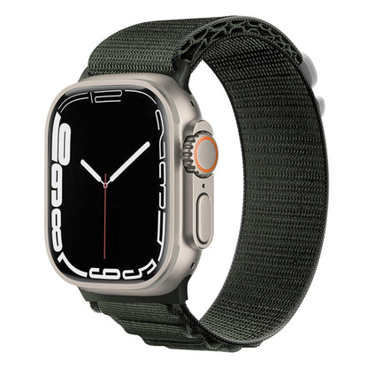Silver Buckle Nylon Watch Band, For Apple Watch Ultra 49mm / Series 8&7 45mm / SE 2&6&SE&5&4 44mm, For Apple Watch Series 8&7 41mm / SE 2&6&SE&5&4 40mm / 3&2&1 38mm