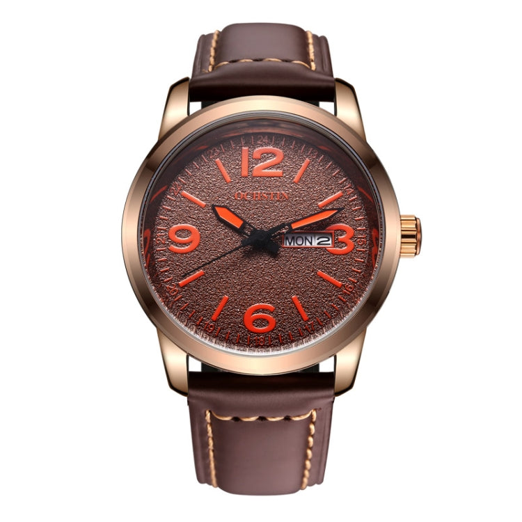 Montre à quartz en cuir pour homme style affaires Ochstin 6047B