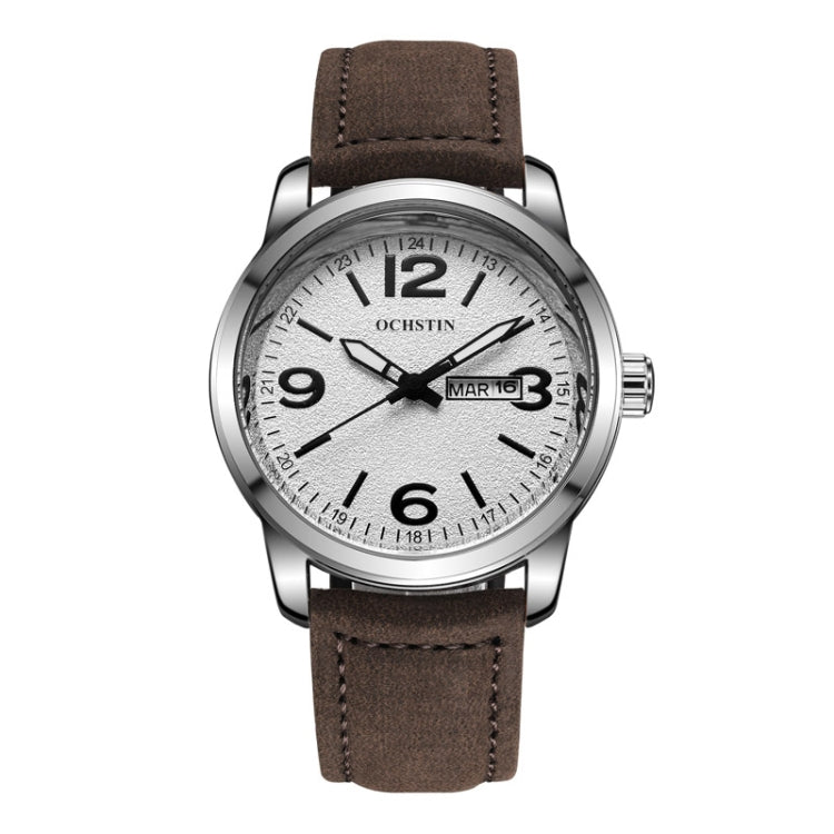 Montre à quartz en cuir pour homme style affaires Ochstin 6047B