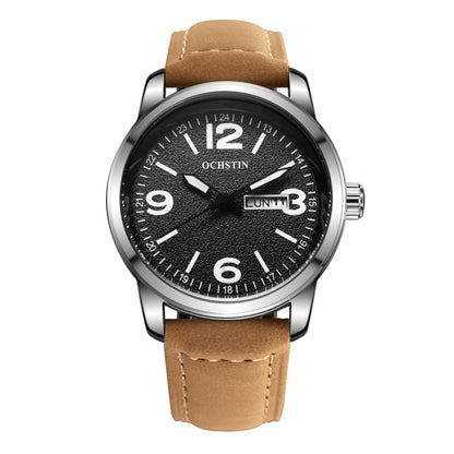 Montre à quartz en cuir pour homme style affaires Ochstin 6047B