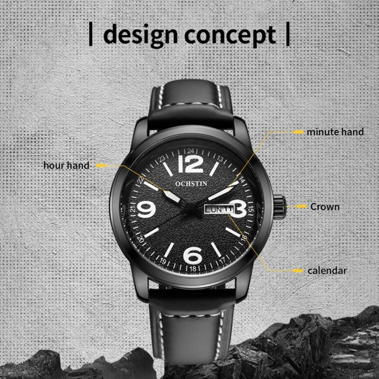 Montre à quartz en cuir pour homme style affaires Ochstin 6047B