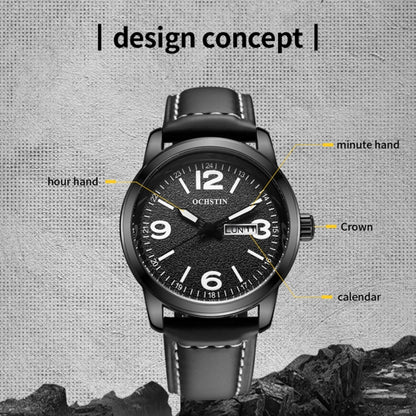Montre à quartz en cuir pour homme style affaires Ochstin 6047B