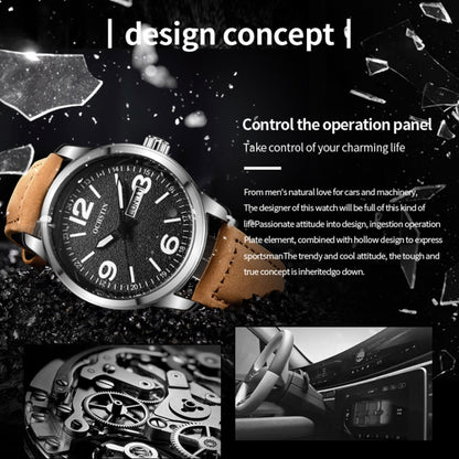 Montre à quartz en cuir pour homme style affaires Ochstin 6047B