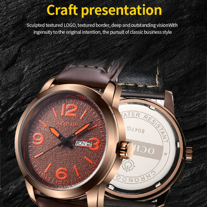 Montre à quartz en cuir pour homme style affaires Ochstin 6047B