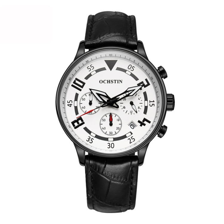 Montre en cuir multifonctionnelle à quartz pour homme, Ochstin 6050B