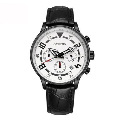 Montre en cuir multifonctionnelle à quartz pour homme, Ochstin 6050B