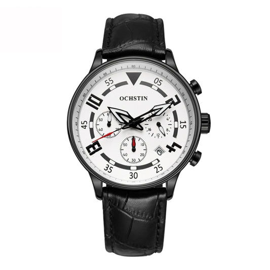 Montre en cuir multifonctionnelle à quartz pour homme, Ochstin 6050B