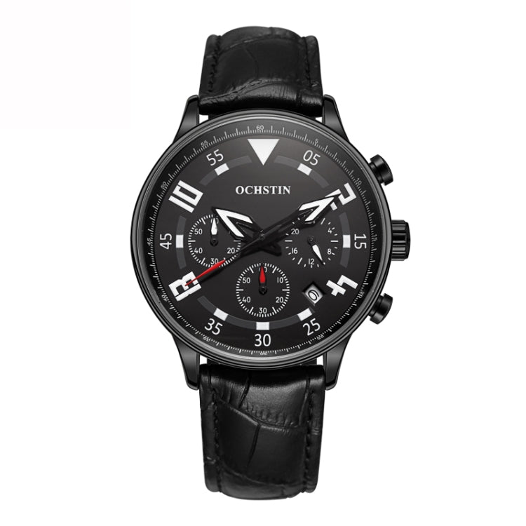 Montre en cuir multifonctionnelle à quartz pour homme, Ochstin 6050B