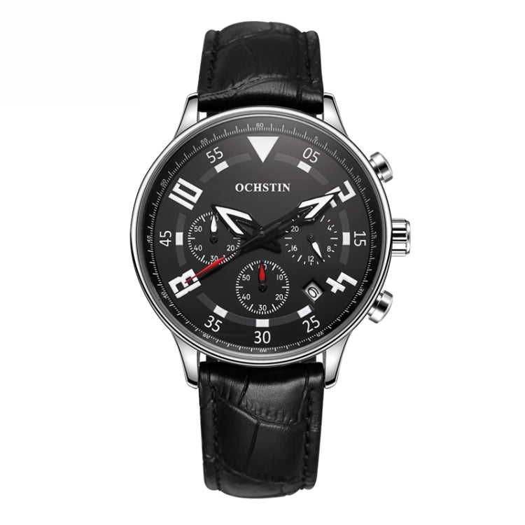 Montre en cuir multifonctionnelle à quartz pour homme, Ochstin 6050B